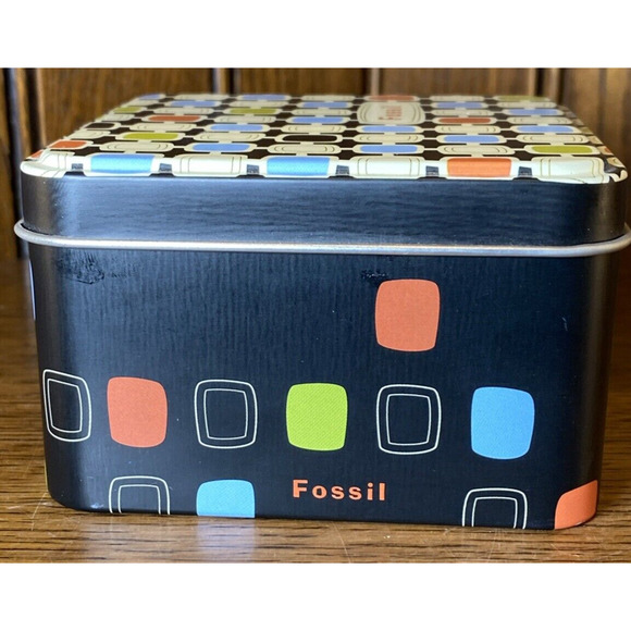 Men's Casual Stainless Steel Fossil Blue Rectangle Day Week, Month Watch Ch2434 - Picture 14 of 16